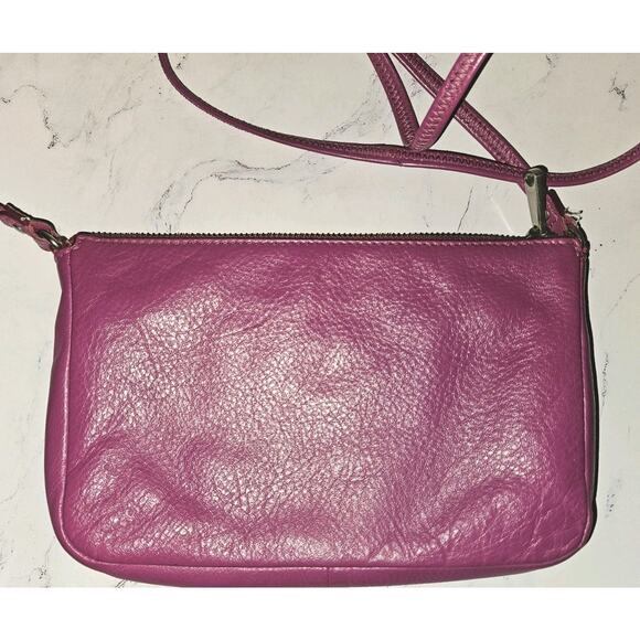 Fossil Fushia Pink Leather Crossbody Handbag 9x5.5 - Picture 7 of 9